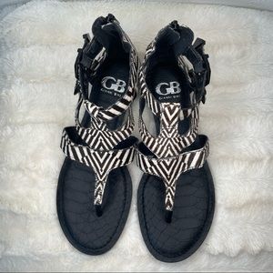 GB by Gianni Bini Zebra Sandals, Size 7.5